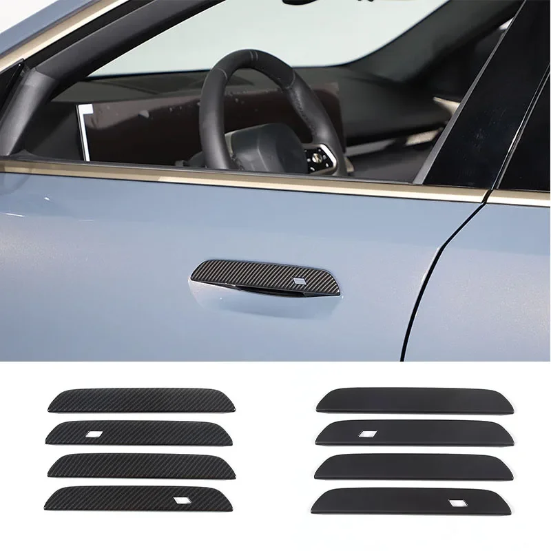 

For BMW X1 5 Series I5 U11 G60 2023+ ABS Carbon Fiber/Matt Black Car Door Handle Cover Decorative Sticker Exterior Accessories
