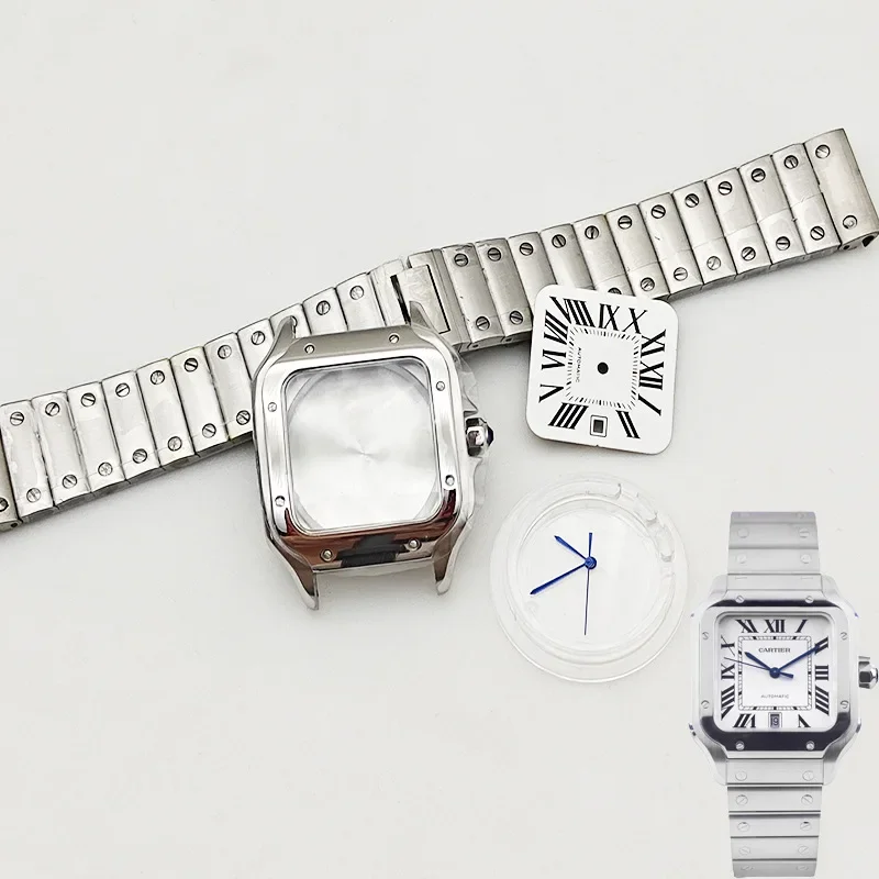 New Watch Accessories Square 38MM Stainless Steel Case Sapphire Glass Suitable for NH34/NH35/NH36 Movement