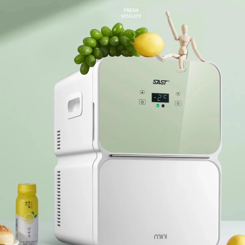 ‌ Dual-Core ตู้เย็นขนาดเล็กสําหรับรถยนต์/หอพักแผงกระจกนิรภัย Cool Warm โหมด Travel แบบพกพา Cooling Box Single-ใช้ตู้เย็น ‌