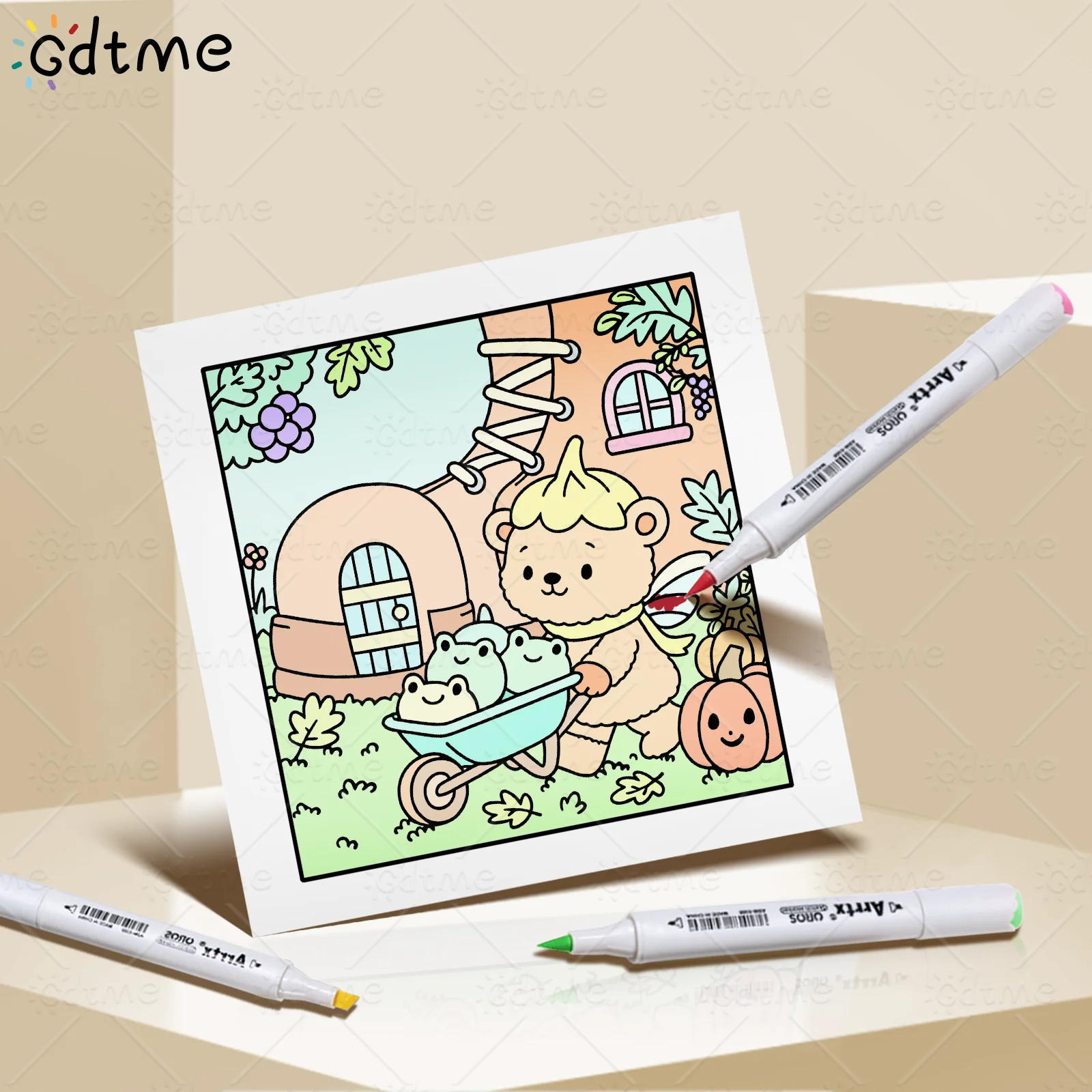 Плюшевая фея на осень, яркие узоры, книжка-раскраска для взрослых, милая книга для рисования, идеальный подарок для вечеринки и дня рождения