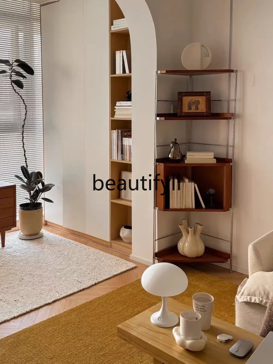

Solid wood corner shelf bookshelf living room side multifunctional corner bookcase4593