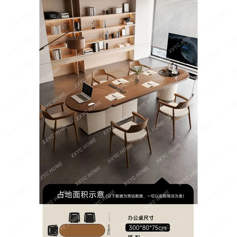 MMModern simple solid wood oval lifting computer desk horizontal large plate light luxury high-endY