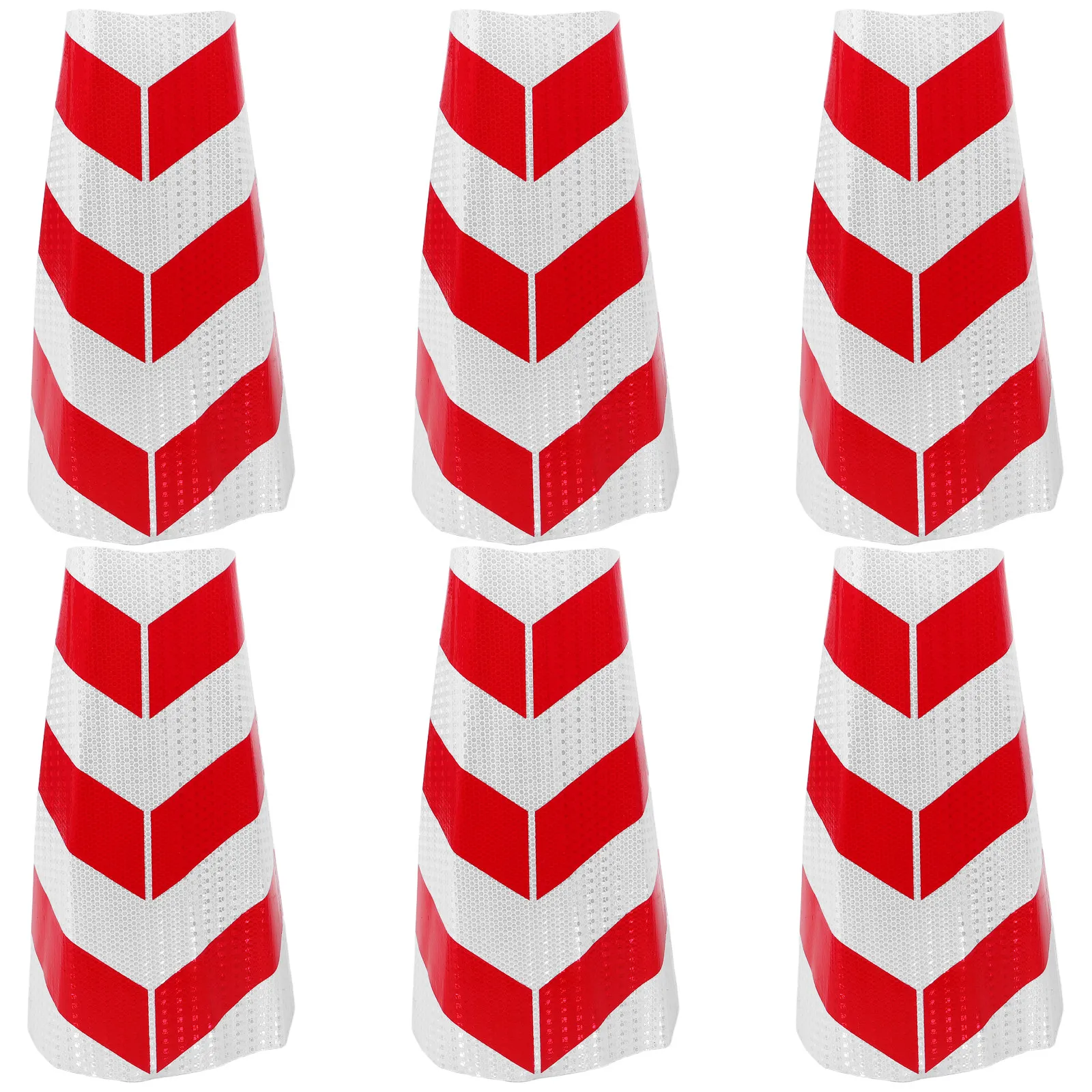 6Pcs Reflective Safety Cone Sleeves High Visibility Traffic Cone Tape for Road Construction Parking Lot Crowd Control Driving