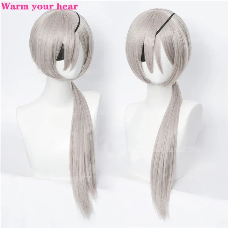 Anime cos quanxi cosplay silver long wig eyes Patch Halloween party rode play heat-resistant fiber hair free wig cap