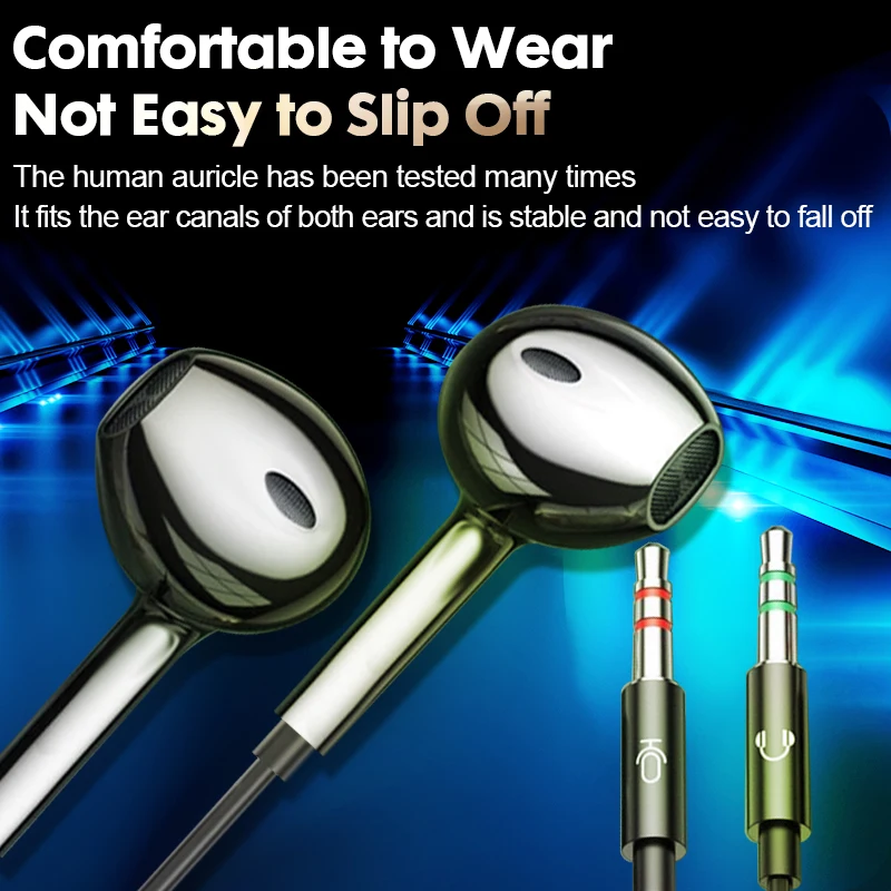 KAMYU เดสก์ท็อปหูฟังแบบมีสายพร้อมไมโครโฟนแจ็ค 3.5 มม.สําหรับ PC คุณภาพสูงเดสก์ท็อปคอมพิวเตอร์หูฟังแบบมีสาย