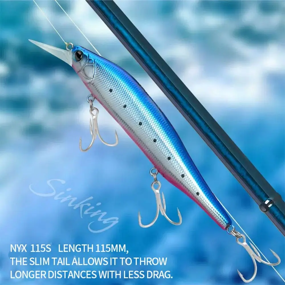 11.5CM/16.7g Crankbaits Striped bass Fish Hooks sinking  Minnow Baits Winter Fishing Minnow Lures