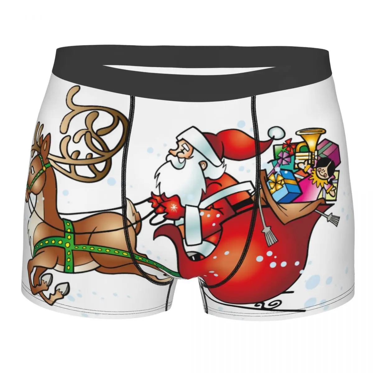 Father Christmas Man's Boxer Briefs Underpants Highly Breathable High Quality Birthday Gifts