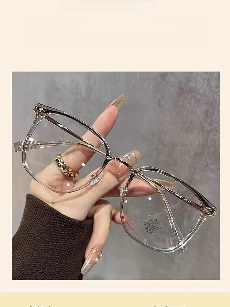 Tr90 Brillen gestell Retro quadratische und runde Damen brillen rahmen modische braune optische Brillen rahmen Frauen 1517 – Detail 2