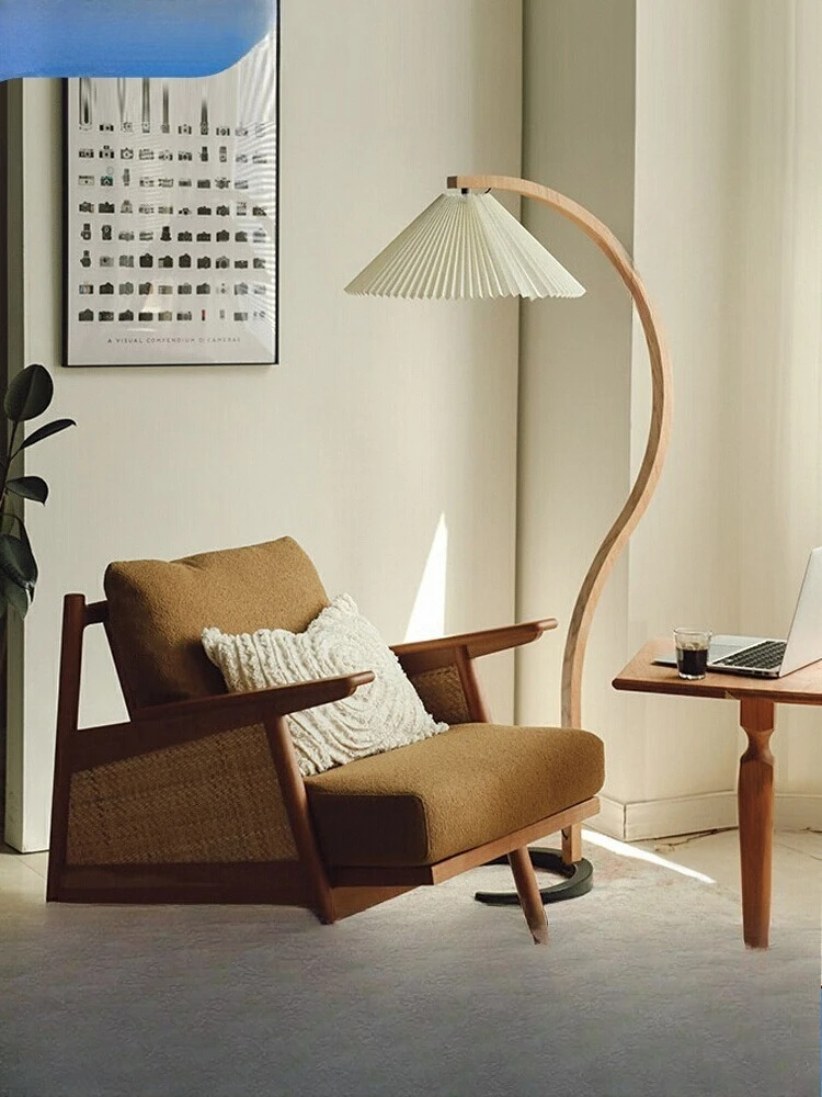 

Wabi chair armchair single sofa chair retro reading recliner small apartment living room balcony casual rattan chair