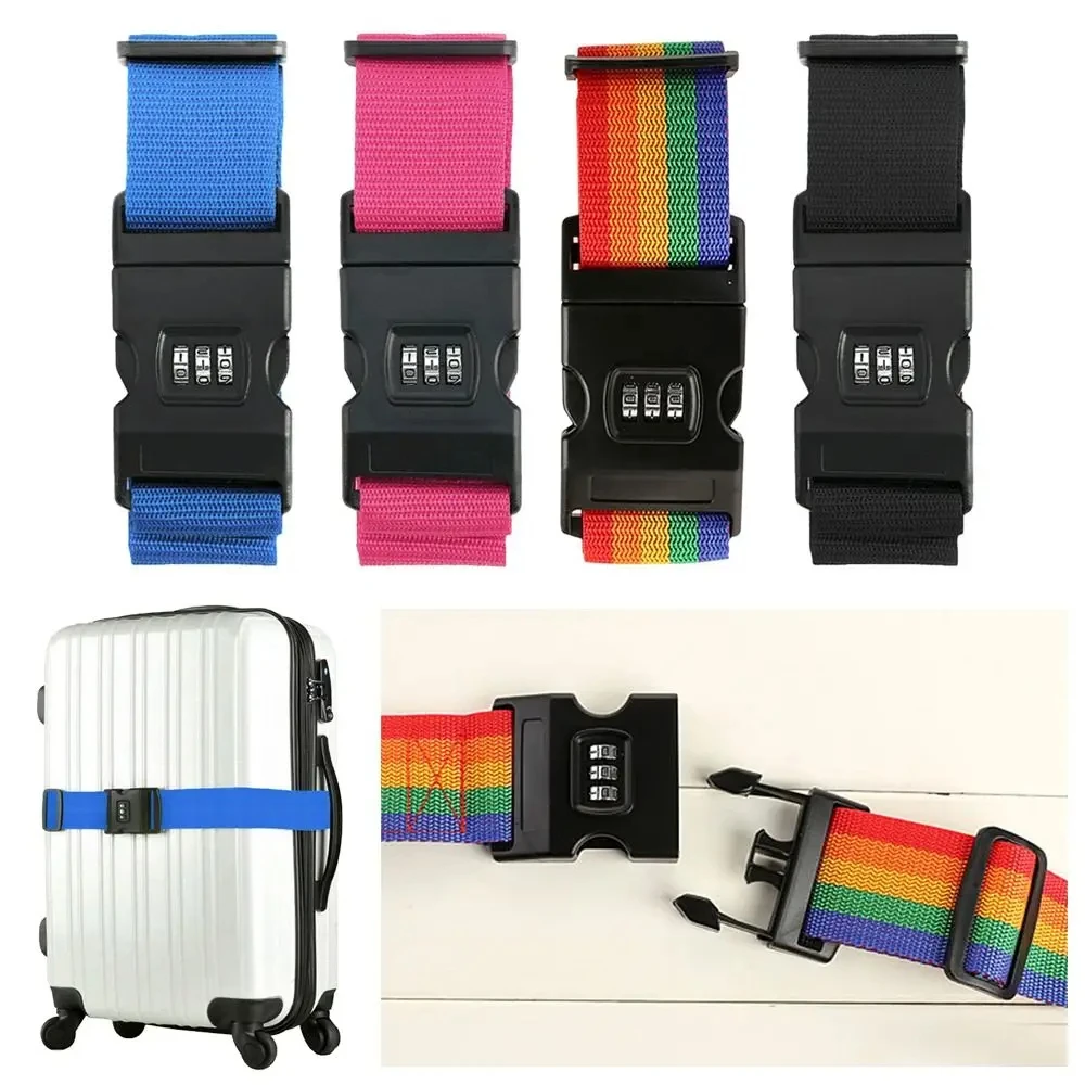 New Design Combination Lock Luggage Strap Adjustable Baggage Belts Safety Travel Suitcase Carry On Straps Travel Accessories