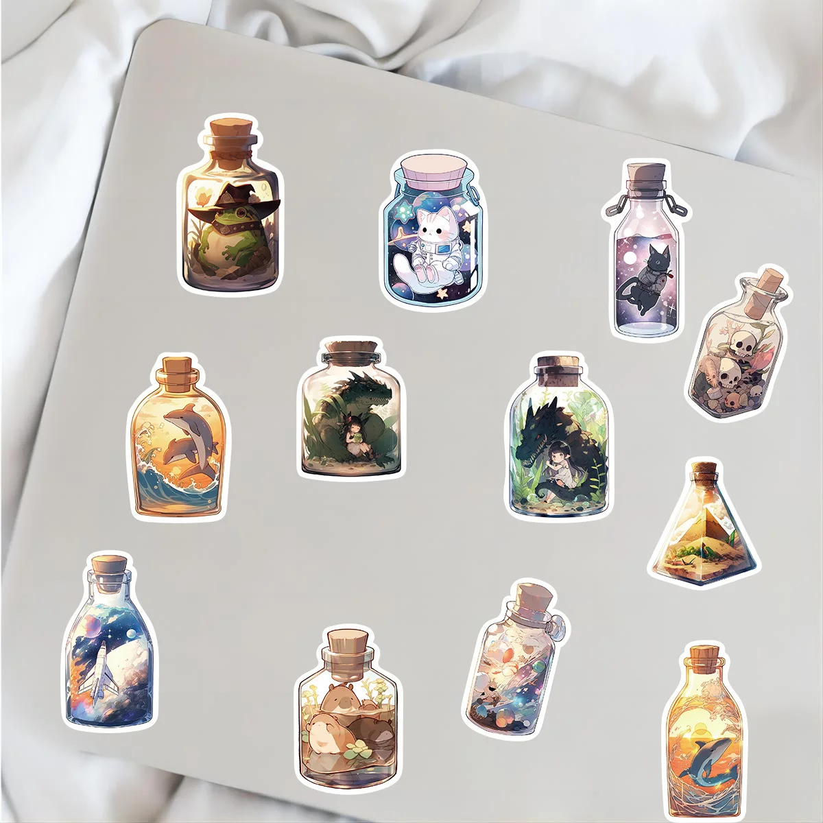 50pcs Drink Bottle With Anime Cartoon Things Stickers For Party Gift Skateboard Scrapbooking Laptop Suitcase Toys