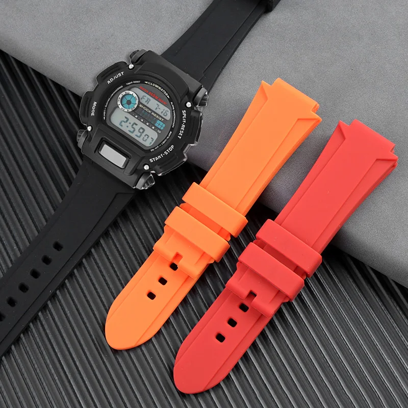 Silicone wristband for Casio DW-9052 9050 9051 series modified sports waterproof silicone watch strap men's bracelet