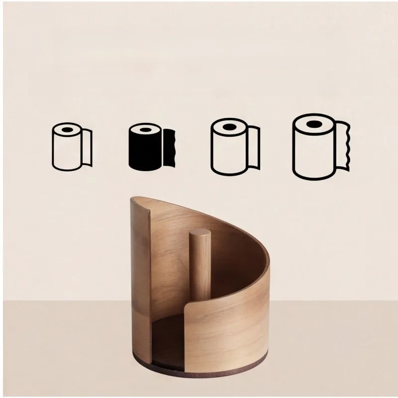 Desktop roll box walnut creative paper drawing roll box simple atmosphere retro special-shaped creative home roll box