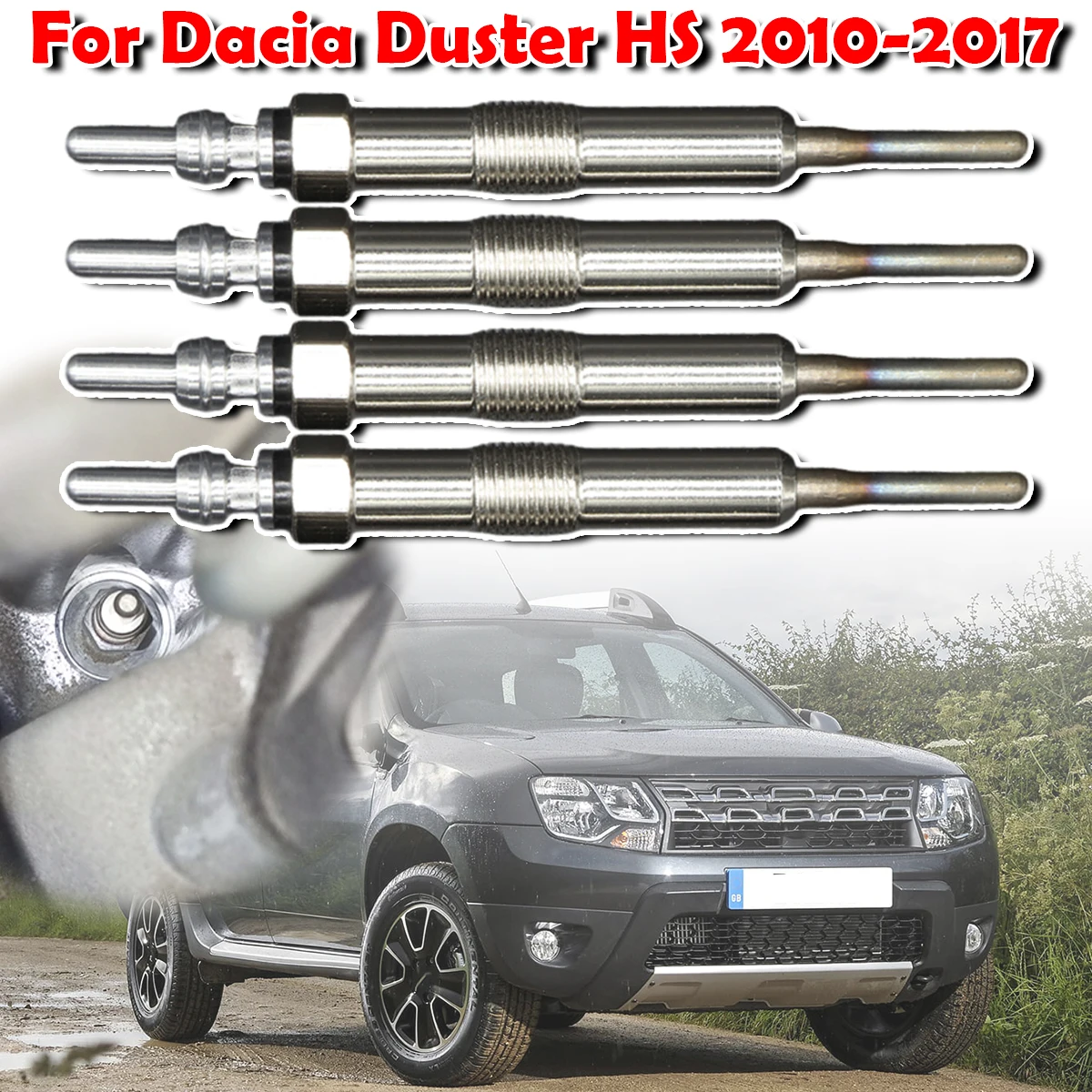 

4PCS For Dacia Duster HS Diesel Heater Nickel Plating Glow Plugs 1.5DCi 110655687R 8200682592 2010 2011 2012 2013 2014 - 2017