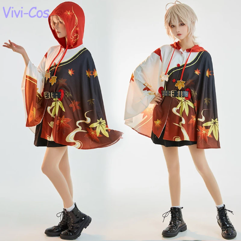 Vivi-Cos Game Genshin Impact Kaedehara Kazuha Cute Cloak Windproof And Warm Cape Cosplay Costumes Halloween Role Play Party New