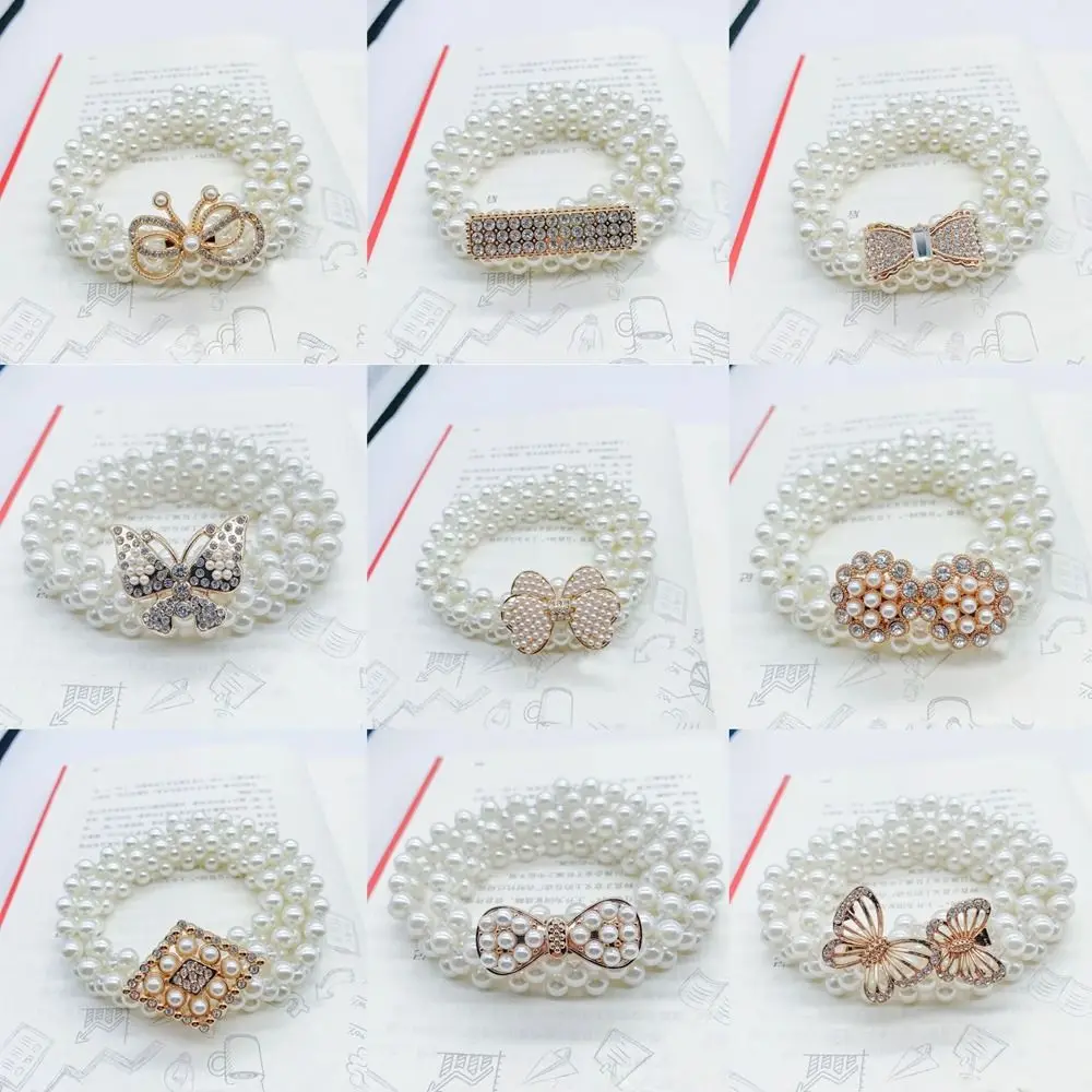 ห่วงโซ่คาดเอวประดับเพชรสำหรับผู้หญิงเข็มขัดมุกเข็มขัดแบบยืดได้ใหม่เข็มขัดยืดตกแต่งเสื้อสเวตเตอร์