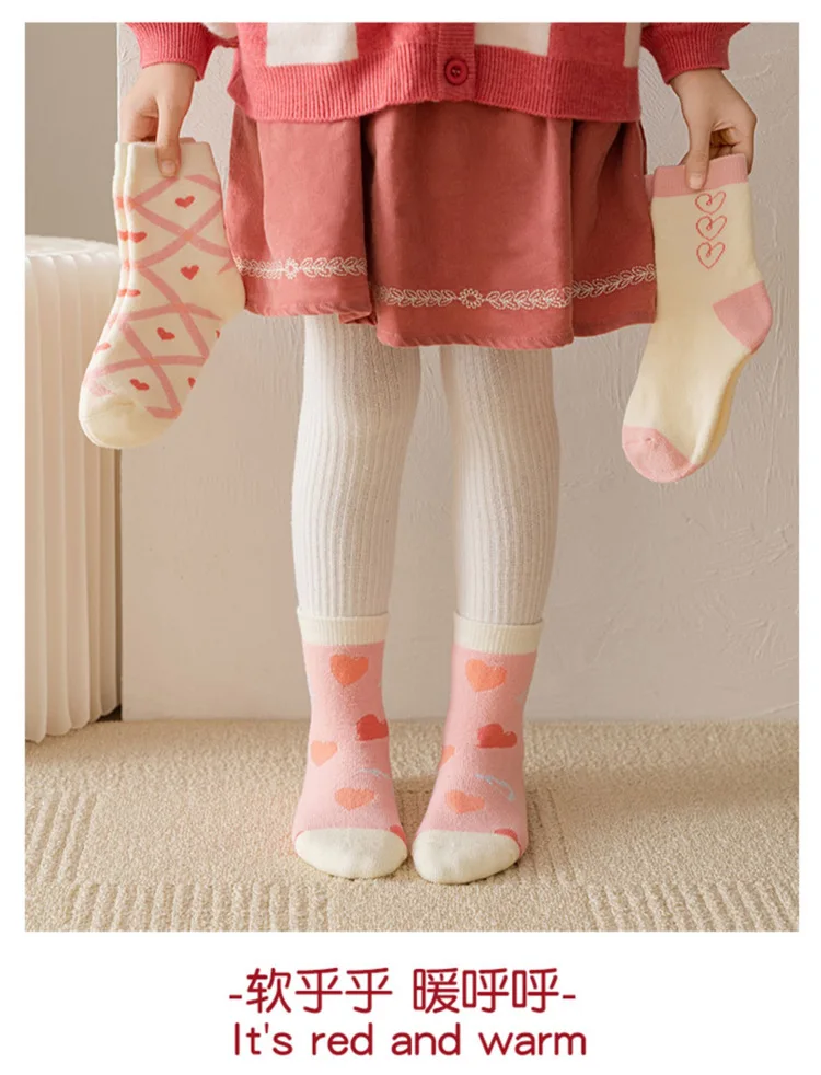 Mädchen Wintersocken 5 Paar Baby süße Farbe Prinzessin rosa dicke Baumwollsocken Kinder warme Wintersocken – Detail 6