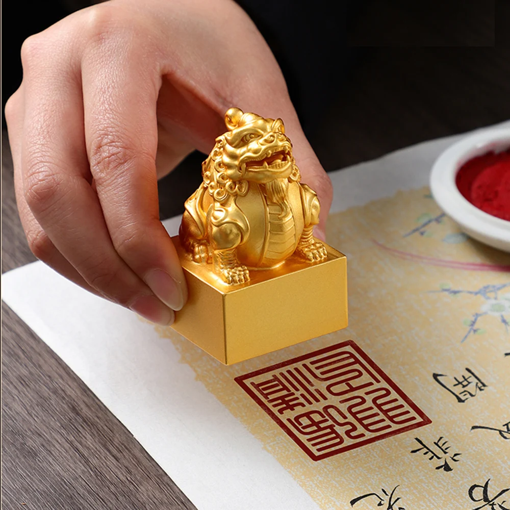 Solid Name Stamp Surname Seal Engraving Customization Traditional Chinese Painting Calligraphy Brass Jade Seal Private Seal Gift