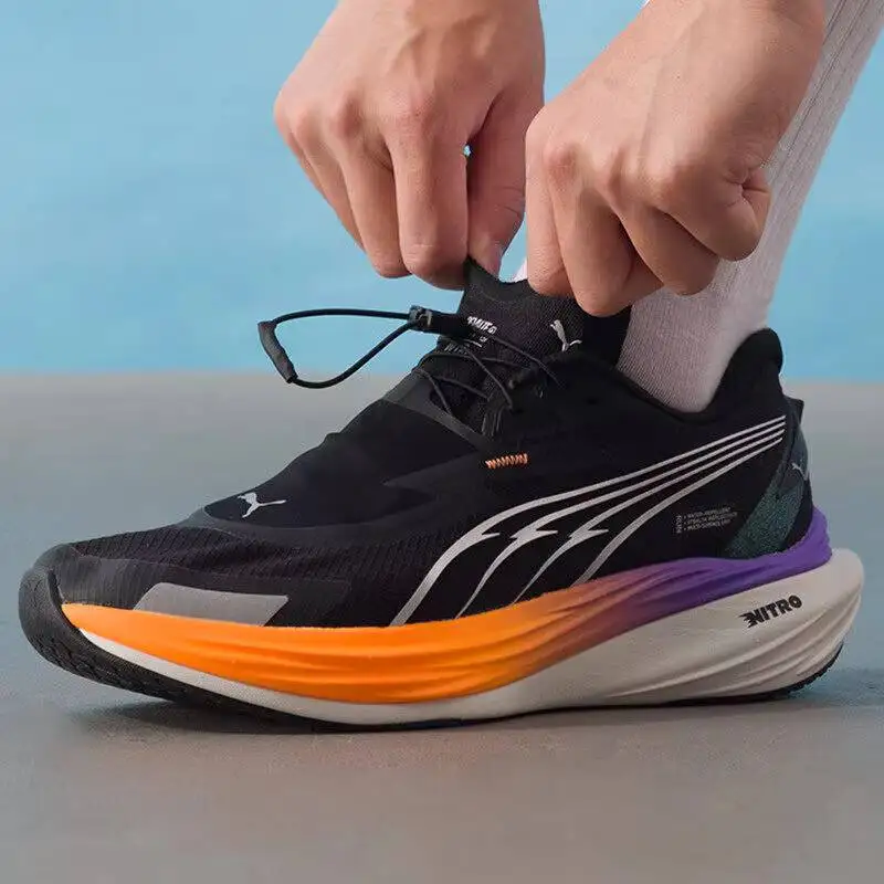 

2026 new PUMA Mens Speed Running Shoes 310080-02 Elastic Bungee Lace NITRO Foam Carbon Plate Sneakers