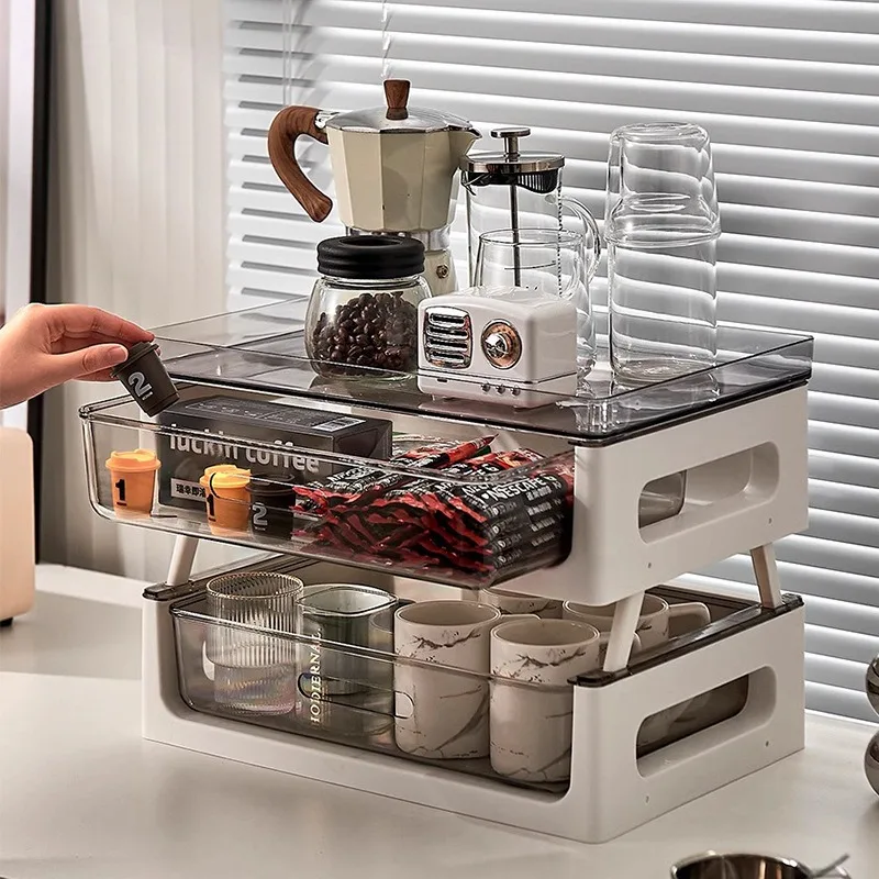 

Cross-border tea bag storage box coffee capsule rack pantry cup water cup sorting office tea snacks