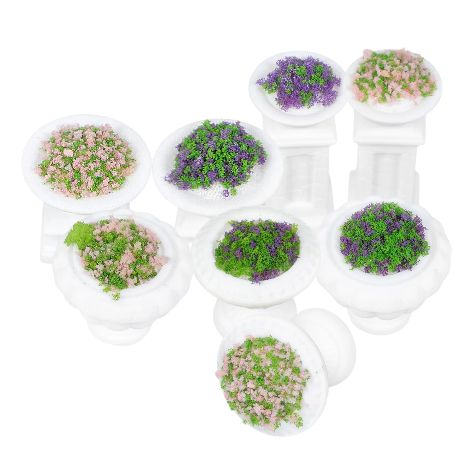 

8Pcs Miniature Resin Flower Pots Creative Faux Design European Style Decor for Office Desk Bookshelf Small Spaces