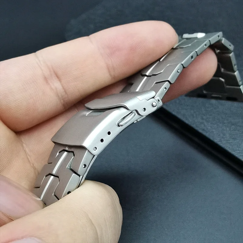 Luxury Titanium Band For Apple Watch Ultra 2 49mm 45mm 41mm 44 40MM Men Business Strap For iWatch Series 9 8 7 6 SE 5 4 Bracelet