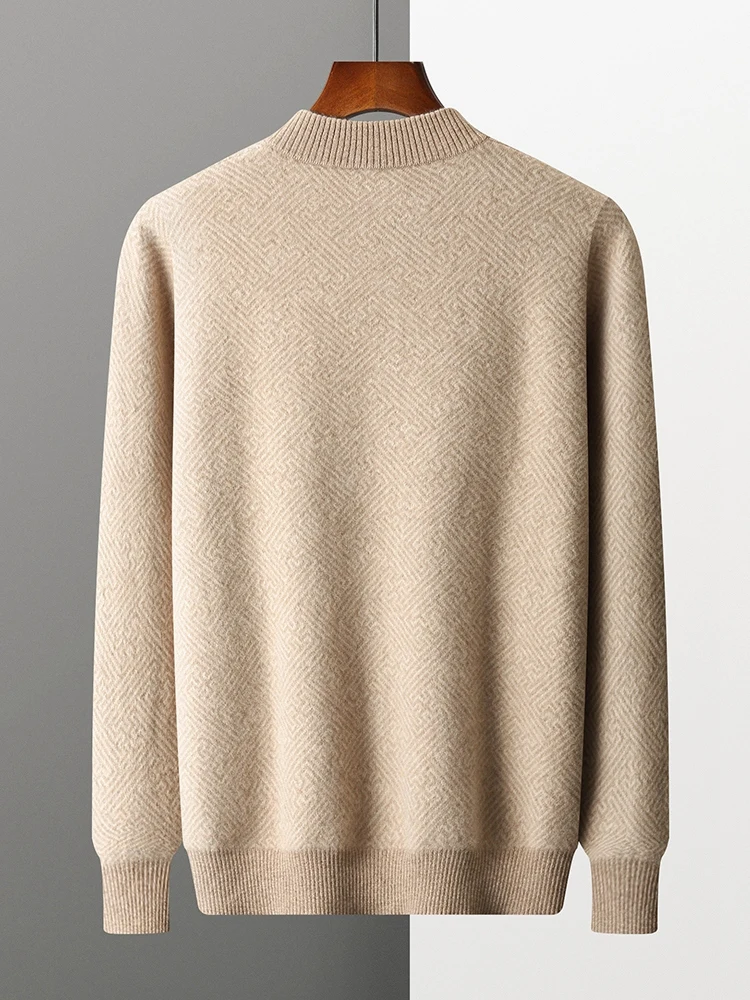 Half Zip O-Neck 100% Cashmere Sweater Men Knit Pullover Business Casual Shirt High Quality Autumn Winter New Soft Thick Warm Top