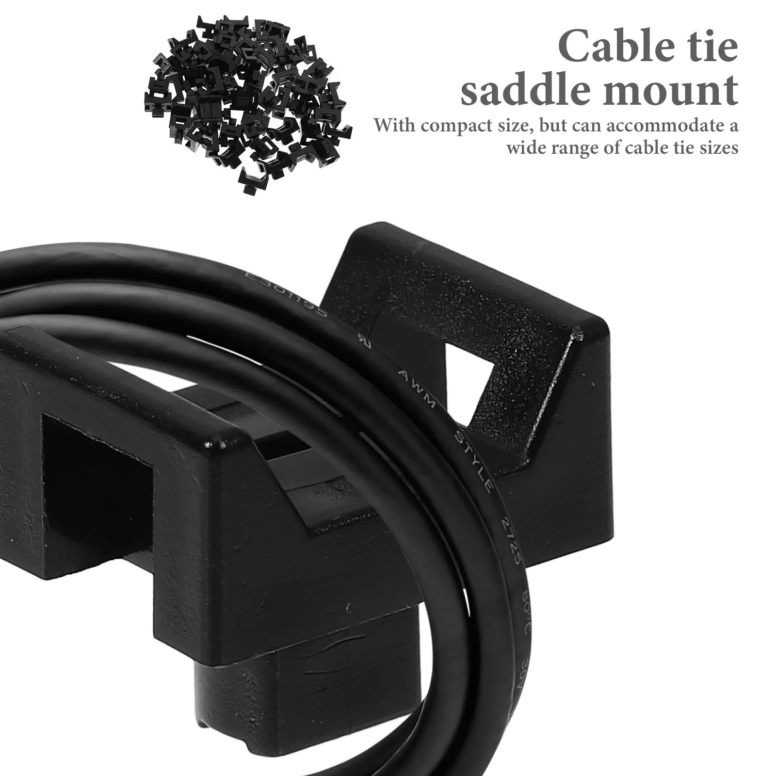 

100Pcs Cable Tie Bases Screw Hole Mount Nylon Durable Zip Tie Saddle Organizer Cable Management Bases with Screw Holes