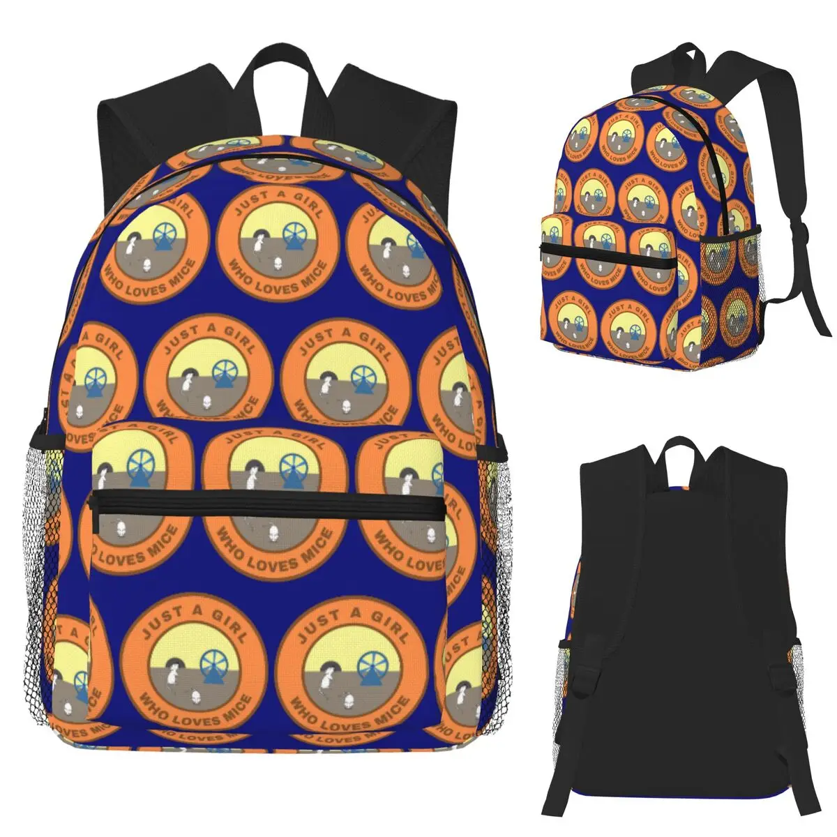 

Just A Girl Who Loves Mice Student Backpack School Bag Hiking Travel Daypack for Boys Girls Fashion Bookbag Shoulder Bags