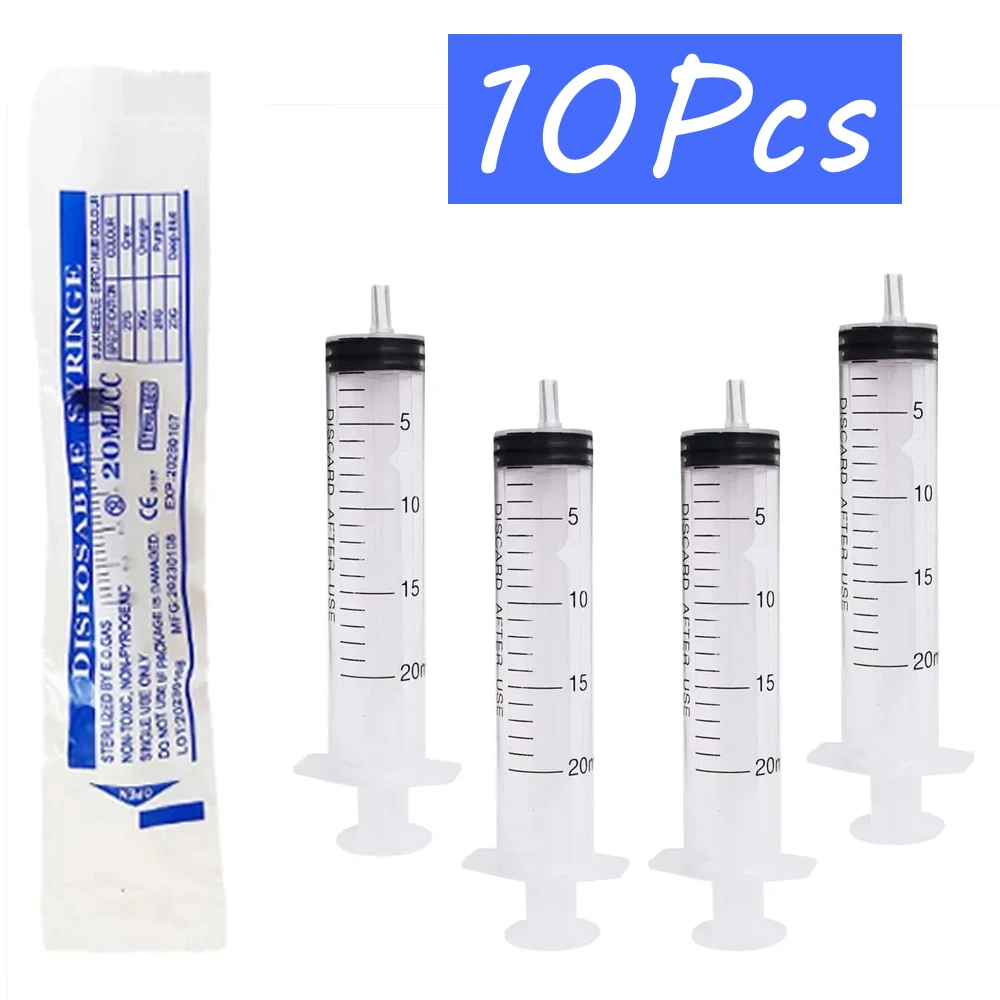 5-50Pack 20ml Plastic Spuit Geen Naald Individueel Verpakt Gesteriliseerd Voor Industrieel Doseren Wetenschappelijke Huisdier Voeden Gereedschap
