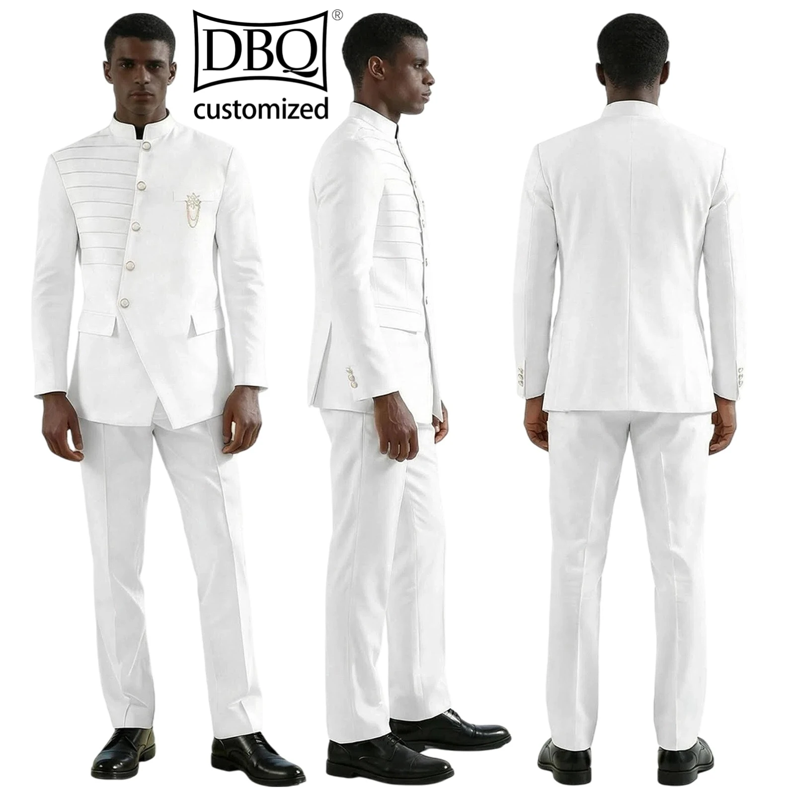 

Мужской деловой костюм DBQ African, пошитый на заказ, из двух предметов: однобортный пиджак и брюки slim fit, повседневный стиль, BD1141