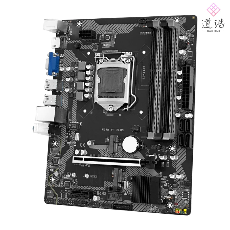 For JGINYUE H97M-VH PLUS Motherboard 32GB M.2 PCI-E3.0 HDMI LGA 1150 DDR3 Micro ATX H97 Mainboad 100% Tested Fully Work