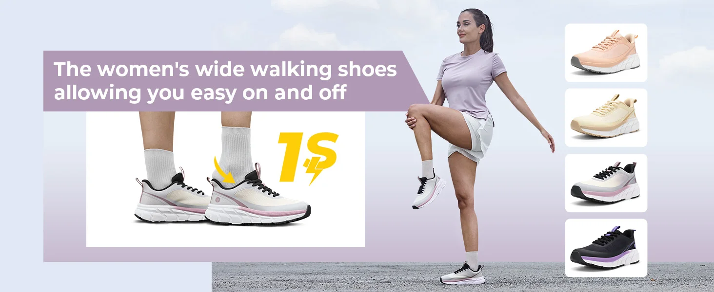 FitVille Damen-Laufschuhe mit Breiter Zehenbox, Atmungsaktive Dämpfung, Komfortable Jogging-Sneaker mit Gewölbeunterstützung – Detail 4