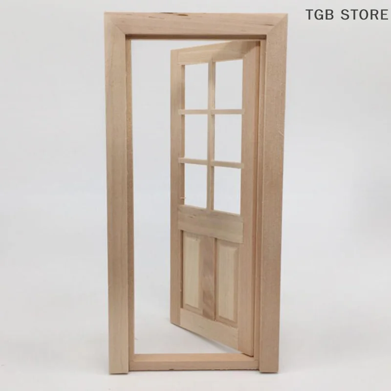 

1 шт. неокрашенная деревянная дверь 1/12 кукольный домик миниатюрные аксессуары «сделай сам» модель игрушки