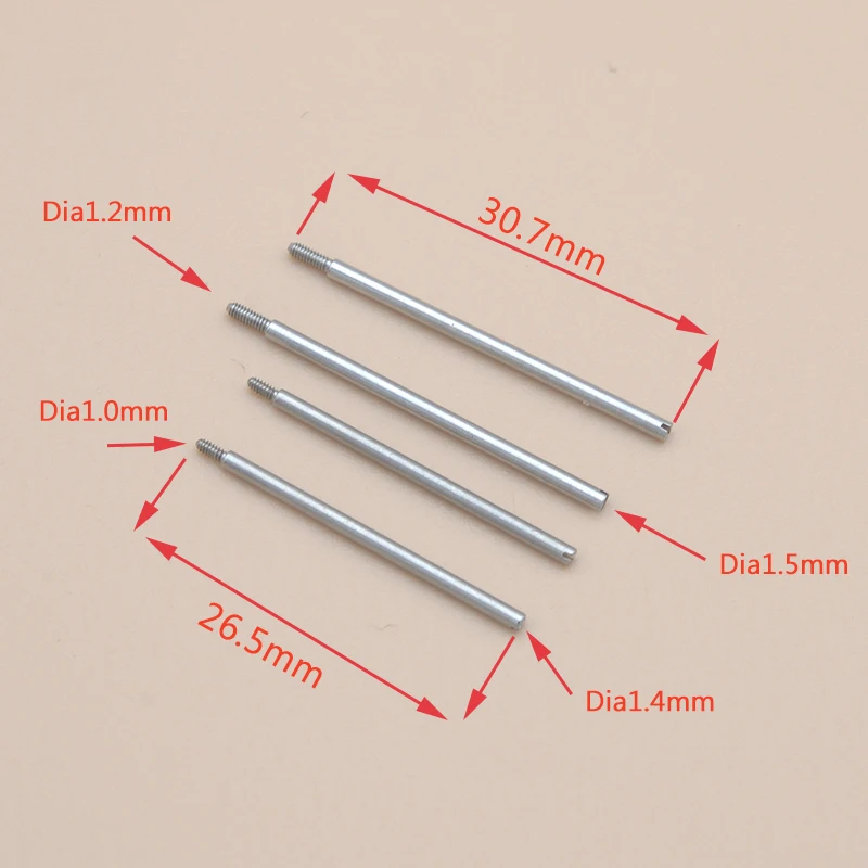 1/2/4 Set 26.5mm 30.7mm Watch Strap Screw Tube Bar Fit Sontos Watch Stainless Steel Bracelet Parts Watch Strap Screw Tube Bar