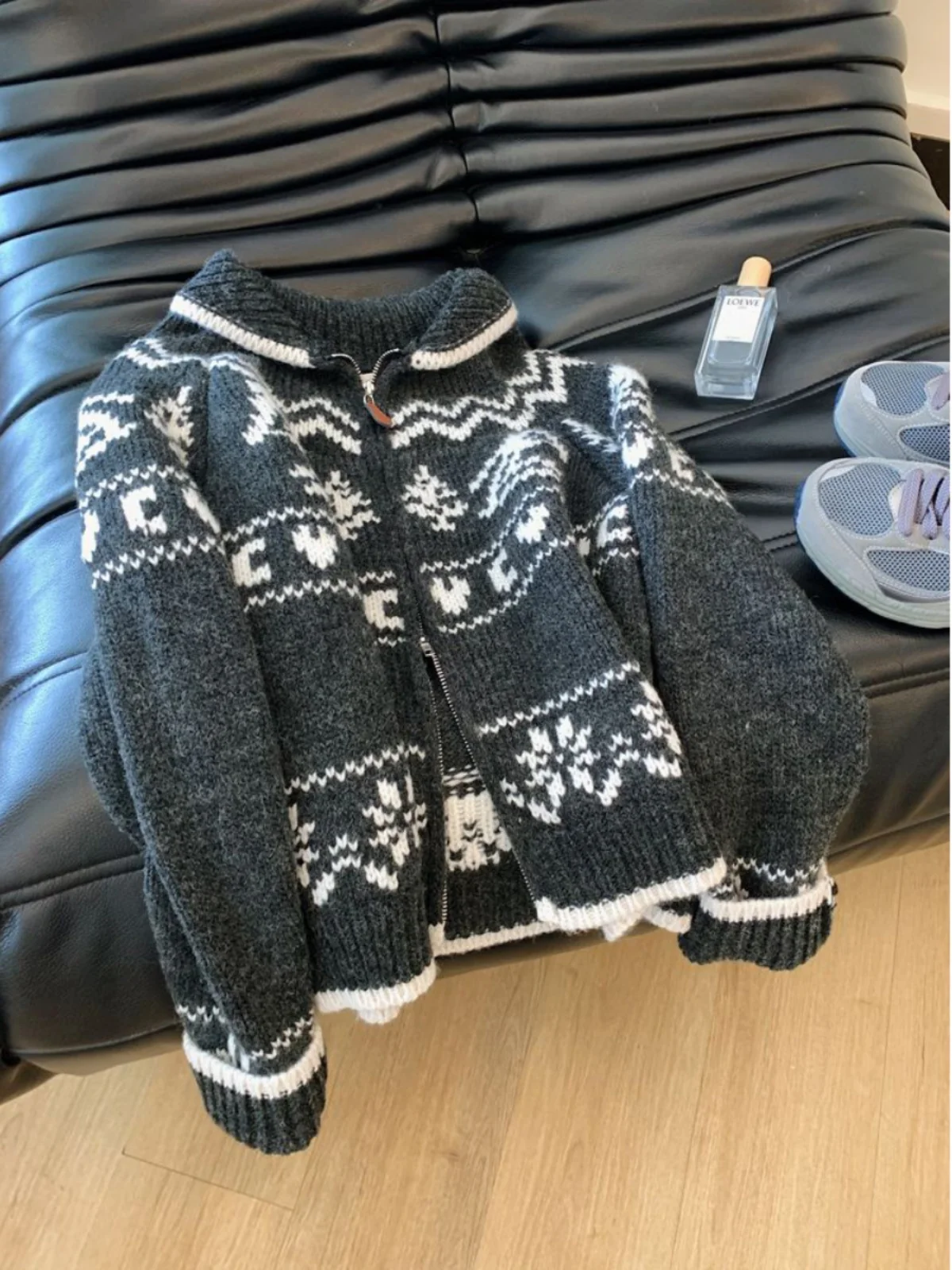 

Ретро Fair Isle Cisas Tree вязаный свитер свободный женский кардиган пальто осень-зима теплый пушистый длинный све моющийся ...