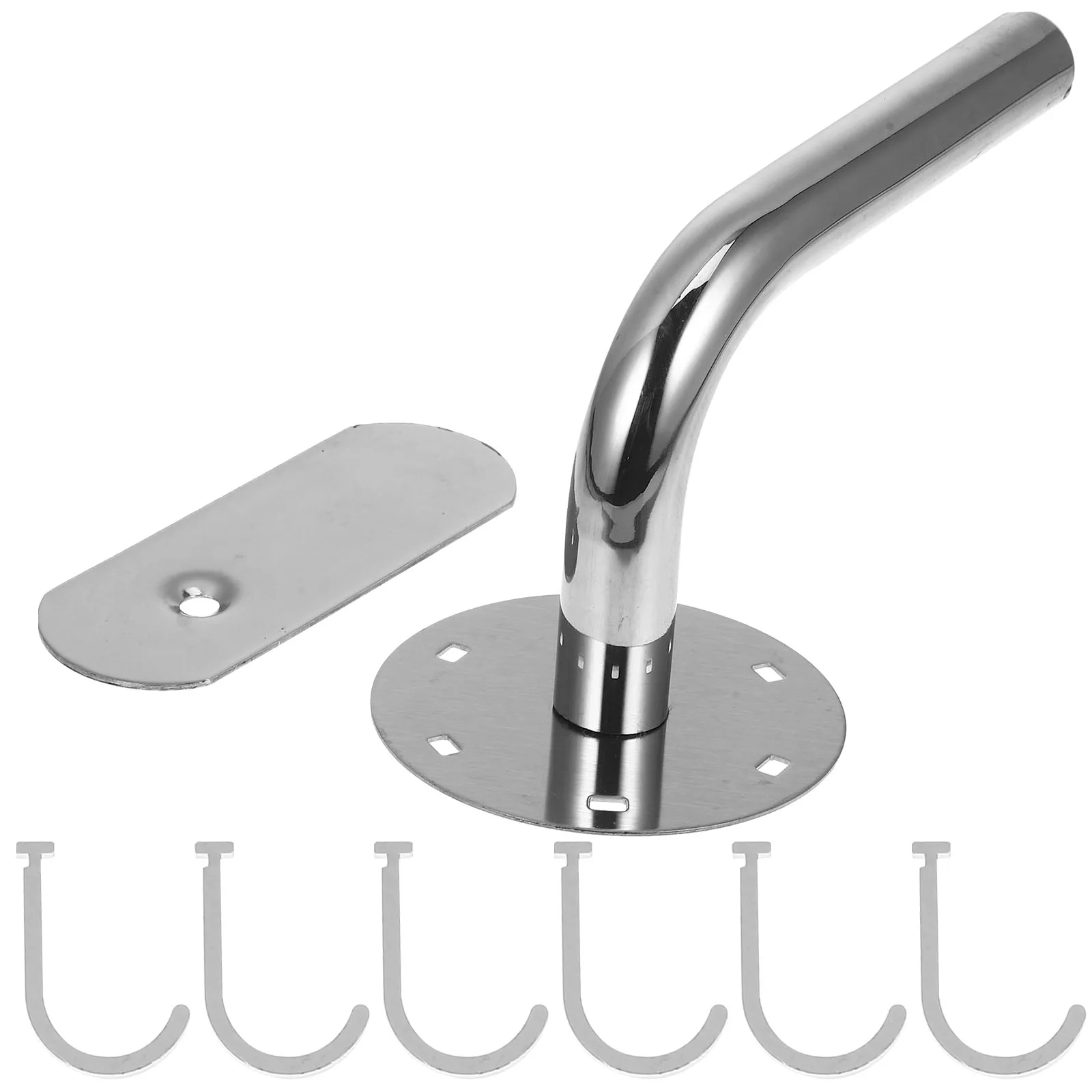 

Rotating Hooks Stainless Steel Wall Hanger Multi Purpose Bathroom Kitchen Towel No Punching Strong Durable Practical Design