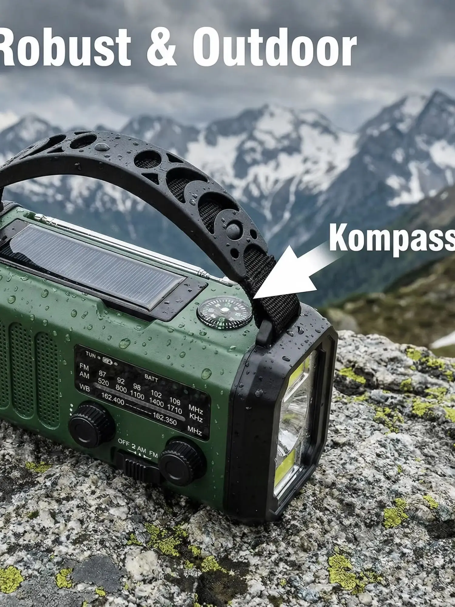 Solar Kurbelradio Powerbank 10000mAh/20000mAh, Tragbares Notfallradio mit AM/FM Empfang, LED Taschenlampe, SOS Alarm, USB-C Aufladung für Camping Outdoor