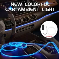 1/2/3/4/5M Multicolor LED Car Interior Fiber Optic Neon Light Strip Atmosphere Light (USB+APP Control)