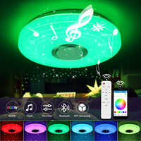 60W LED-Deckenleuchte mit Bluetooth-Lautsprecher, RGB-Farbwechsellampe mit Fernbedienung APP-Steuerung für Wohnzimmer Bar