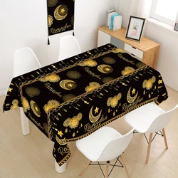 Eid Mubarak Plastic Disposable Tablecloth Ramadan Decoration 2026 for Home Islamic Muslim Party Decor Ramadan Tableware Supplies