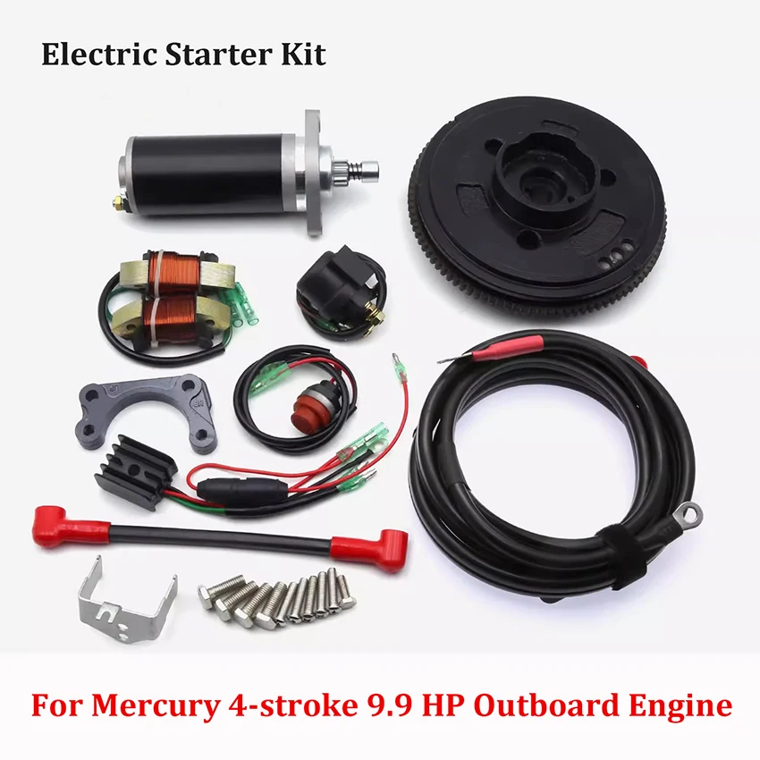 Outboard Engine Electric Starter Kit For Mercury 4-stroke 9.9HP Outboard Motor Thruster Electrical Start Conversion Set