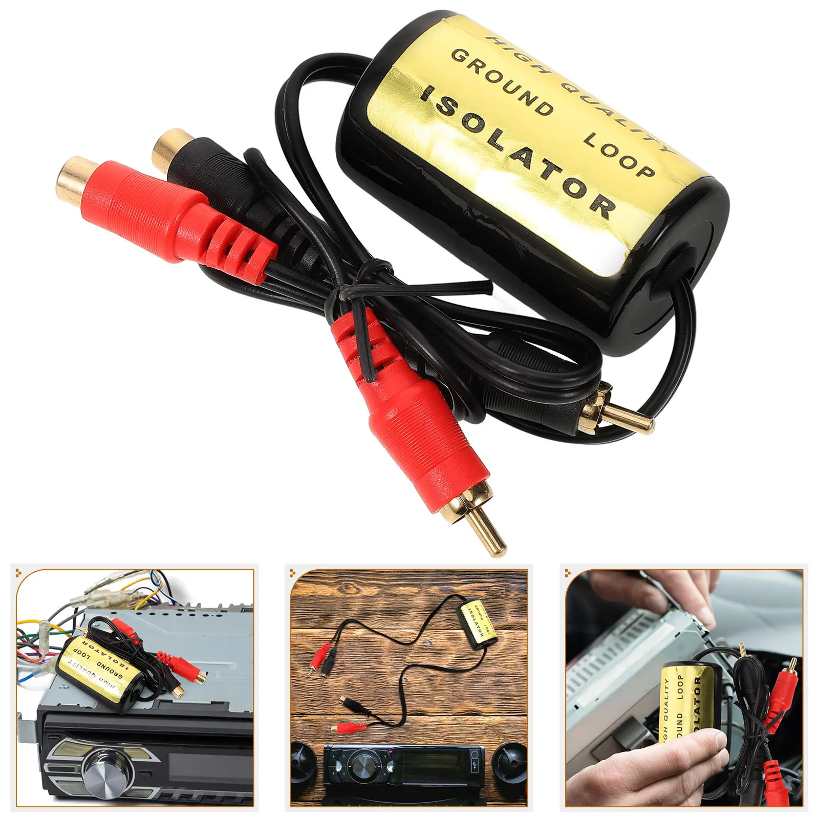 Car Audio Ground Loop Isolator Noise Filter High-Efficiency Signal Noise Suppressor Clear Sound for Vehicle
