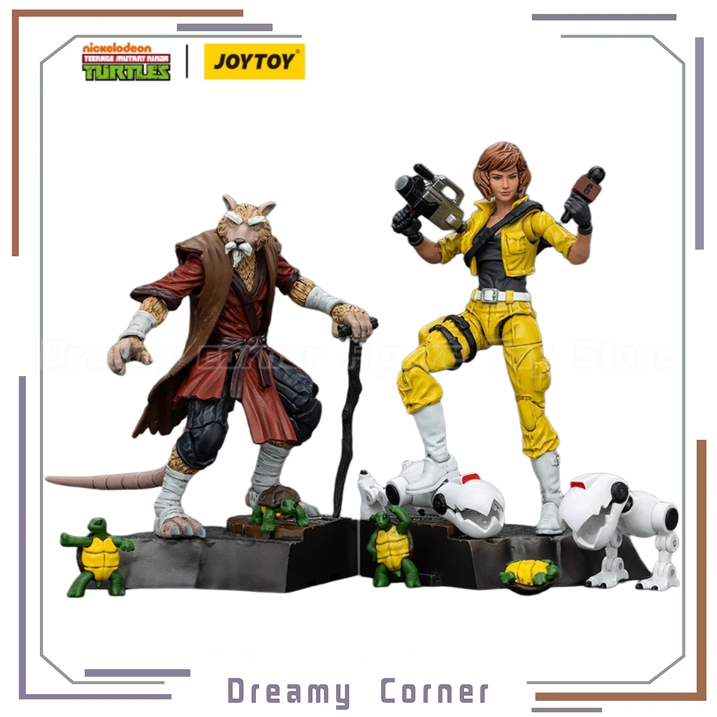 【Auf Lager】JOYTOY TMNT-April O'Neil Splinter 2PCS 1/18 Action Figure Collection Modell Ornamente
