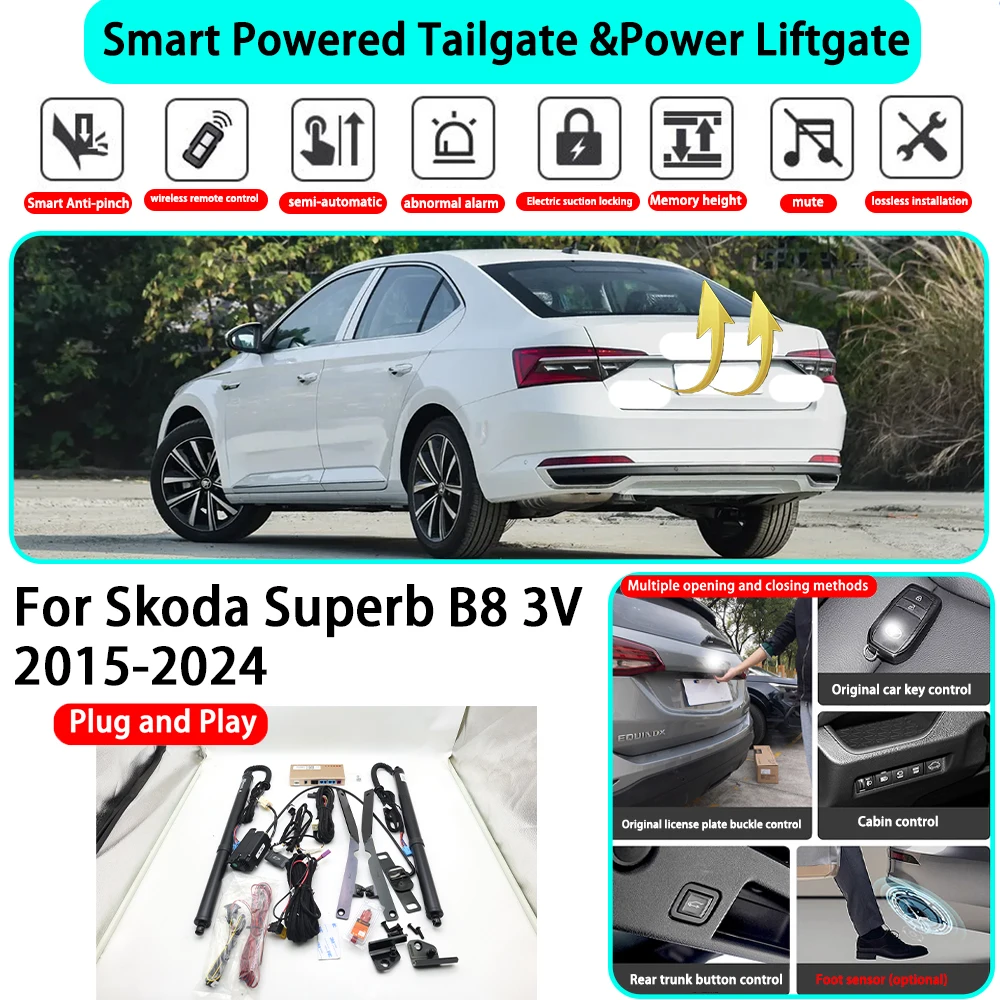 

﻿for Skoda Superb B8 3V 2015-2024 OEM Smart Automatic Powered Tailgate Electric Power Tailgate Lift Kit Key Close