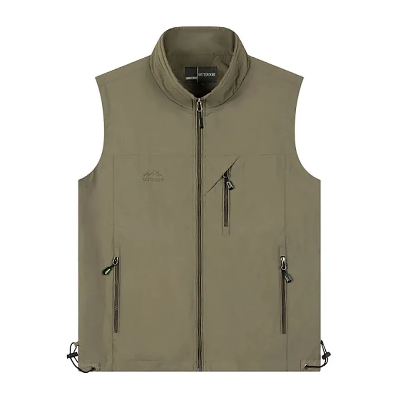 

2025 New Men Multi Pocket Classic Waistcoat Casual Sleeveless Jacket Zipper Slim Fit Outerwear Male Clothes Photographer Vest