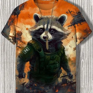 Men's T -shirt Japanese style samurai cat graphic printed graphics, short -sleeved casual t -shirt, extragrade outdoor clothes, tops-en 10 Main Sales Men's 3D Shirt - №7