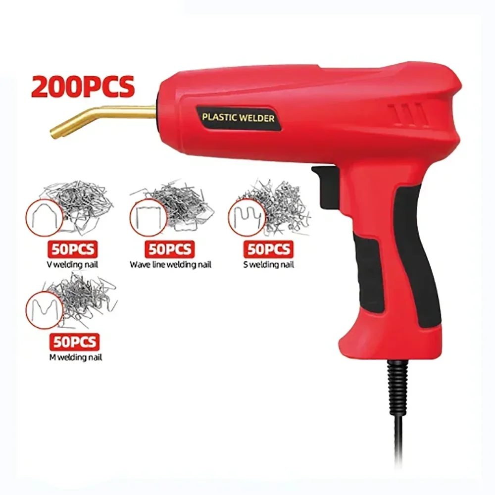 200W Upgraded Plastic Welding Gun Kit High Power Repairer EU Bumper Soldering Iron Staples PVC Car Repair Kit Nail Wire Tool