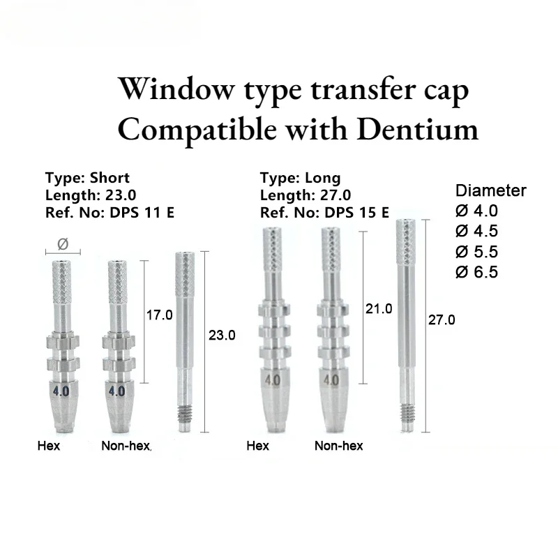 Dental Prostatic Components Compatible with Dentium Window Transfer Rod Dental Implants Titanium Columns Dental Accessories