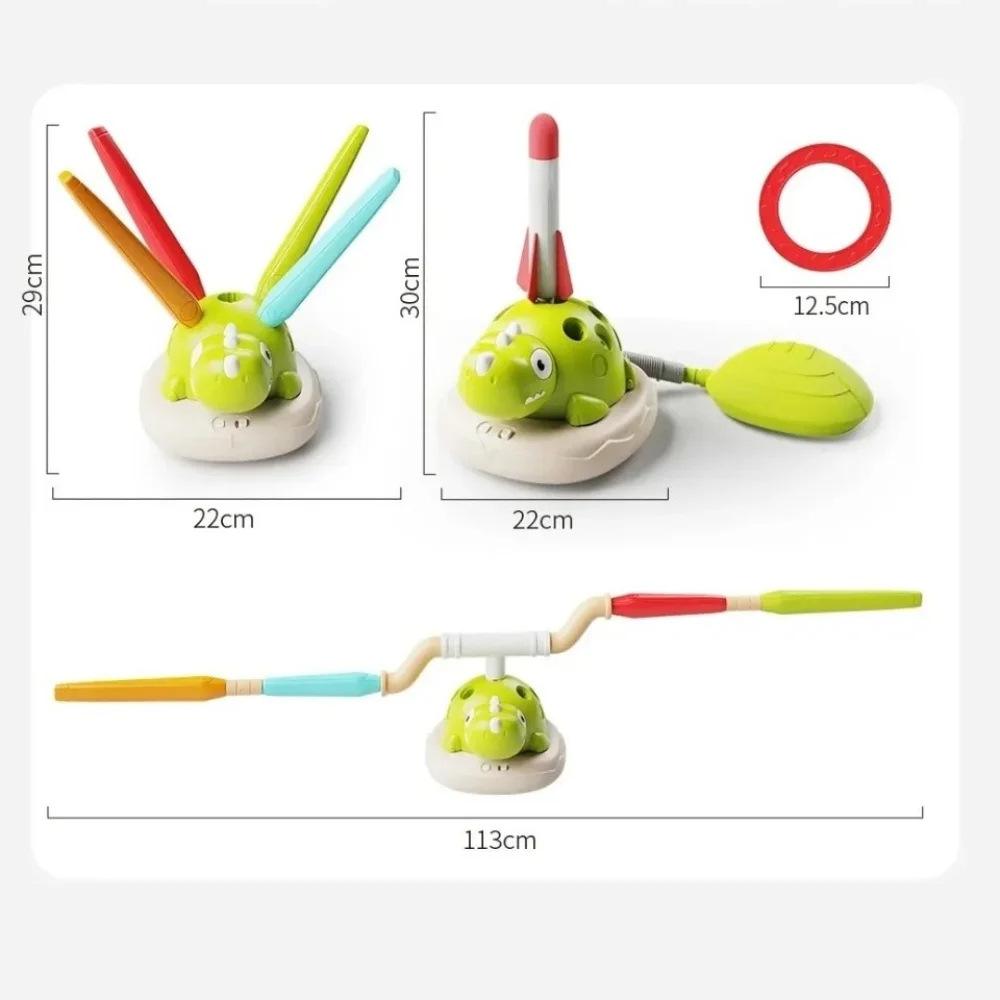 ألعاب التدريب الحسي على الديناصورات ثلاثية الاتجاهات واحدة حبل الطفر الدائري صاروخ معدات رياضية خارجية استهلاك الطاقة